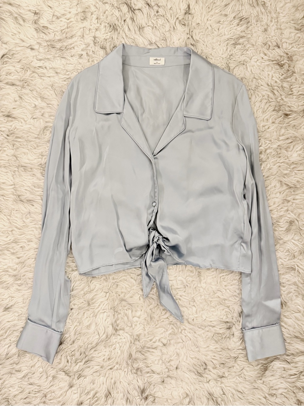 Wilfred ‘Peaufiner’ Tie-Front Blouse - Blue